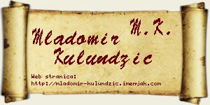 Mladomir Kulundžić vizit kartica